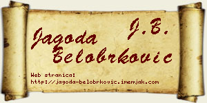Jagoda Belobrković vizit kartica